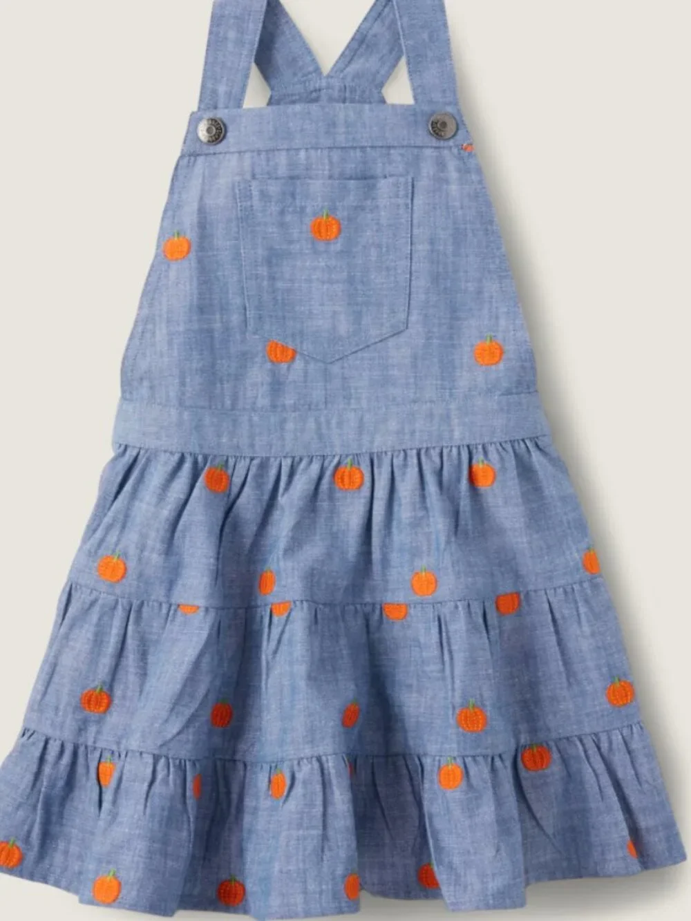 NWT Gymboree Lil' Pumpkin Chambray Embroidered Jumper Dress Size __